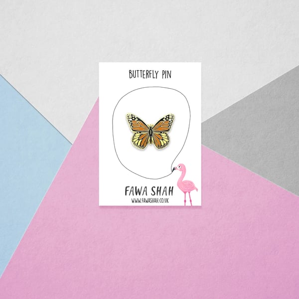 Monarch Butterfly Pin - Hard Enamel Pin - Jewellery