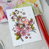 cherry blossom chaffinch - original aceo