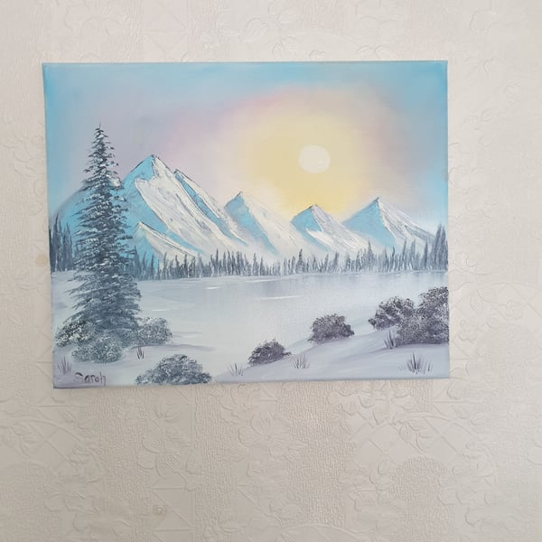 winter frost original oil painting 