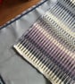 Rosanna cushion: Flint grey, Thistle & Slate grey. Handwoven in Wales - Image 3