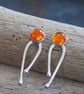 Sterling silver and honey amber stud earrings