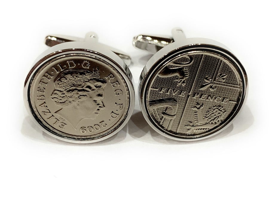 Premium 11th Anniversary Steel Wedding Anniversary 2010 coin cufflinks - HT