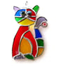 Cat Suncatcher Yellow Tum Stained Glass Rainbow Picasso Patchwork 023 - Image 3