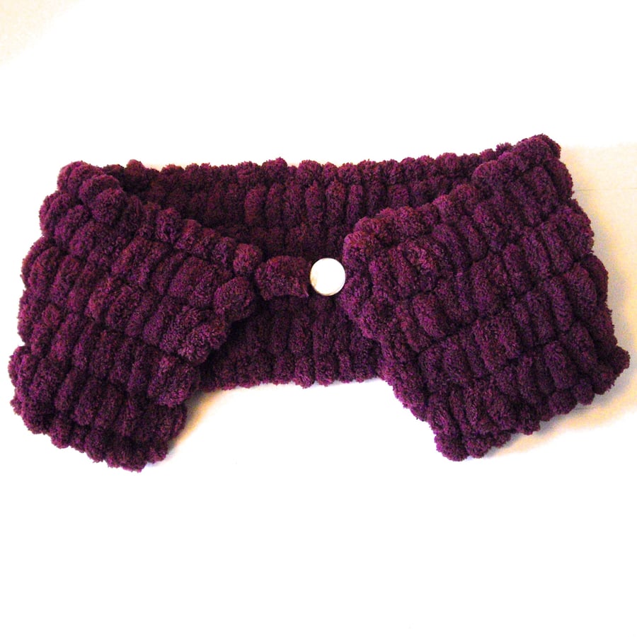 Purple Pom Pom Stole Scarf