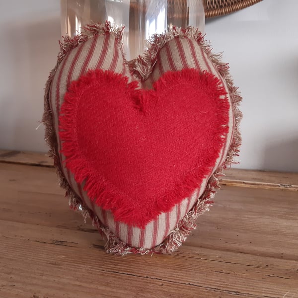 Red Heart Ragged Pillow