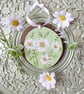 Daisy hand-painted log slice decoration - Image 6