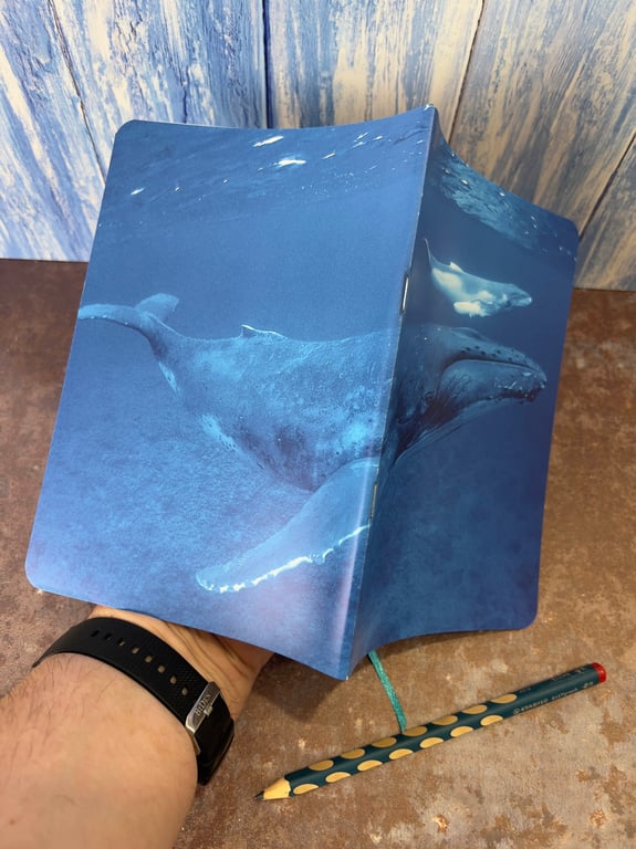 Notebook, Marine themed, A5 (ish), made from up-cycled and recycled materials.