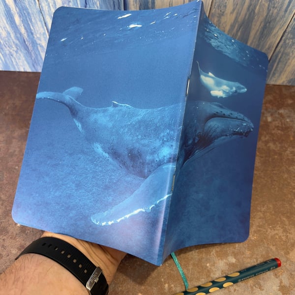 Notebook, Marine themed, A5 (ish), made from up-cycled and recycled materials.
