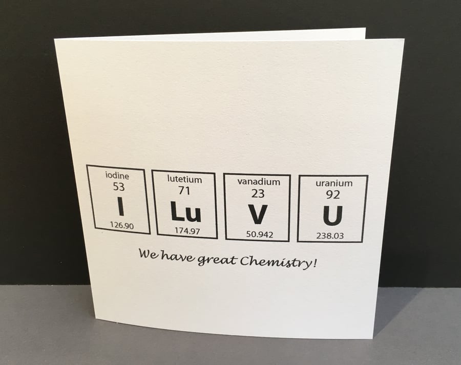 Valentine's Day Card  Funny Chemistry Card
