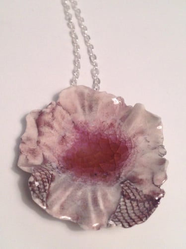 Pink Porcelain Flower Necklace