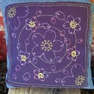 Hand stitched Sashiko panel attached to a  cushion