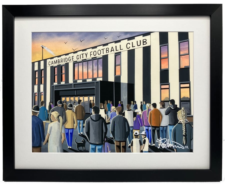 Cambridge. Framed & Unframed Art Print, City Football Club FC, Stadium Gift
