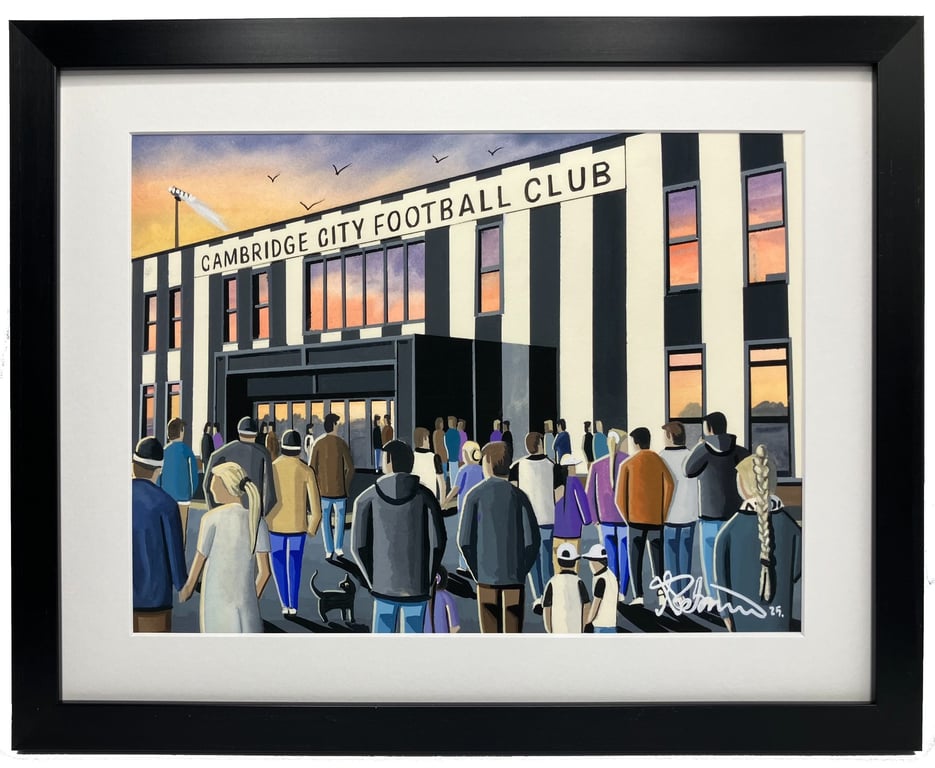 Cambridge. Framed & Unframed Art Print, City Football Club FC, Stadium Gift
