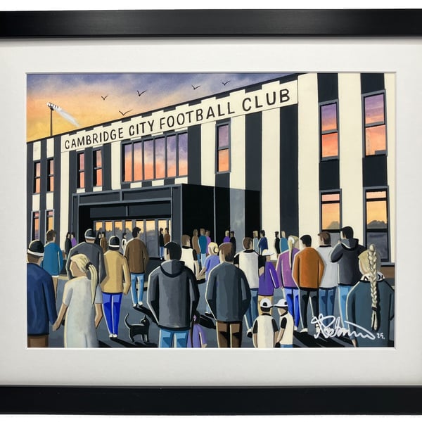 Cambridge. Framed & Unframed Art Print, City Football Club FC, Stadium Gift