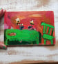 ' the bees came to tea ' small oil painting on reclaimed wood - Image 7