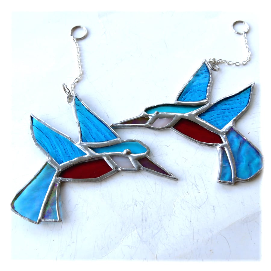 Kingfisher Suncatcher Stained Glass British Bird Handmade 