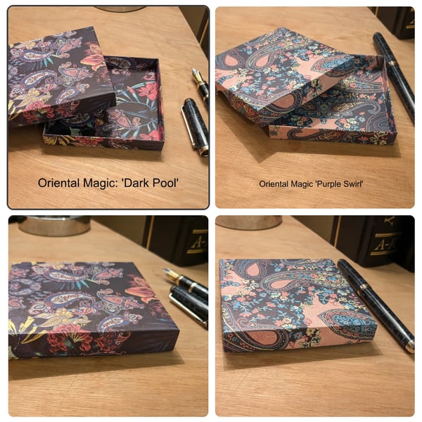Two ultra-thin gift boxes - Oriental Magic  'Dark Pool' and 'Purple Swirl'