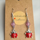 Cute Ladybird Earrings  - Lilac Tones