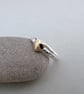 9ct Yellow Gold & Sterling Silver Heart Stacking Ring - Image 5