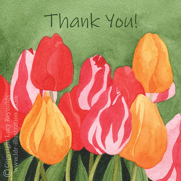 Tulips Thank You Card