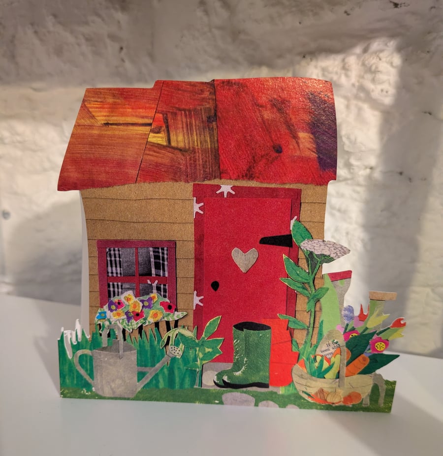 'Garden Shed' Cut-Out Greetings Card