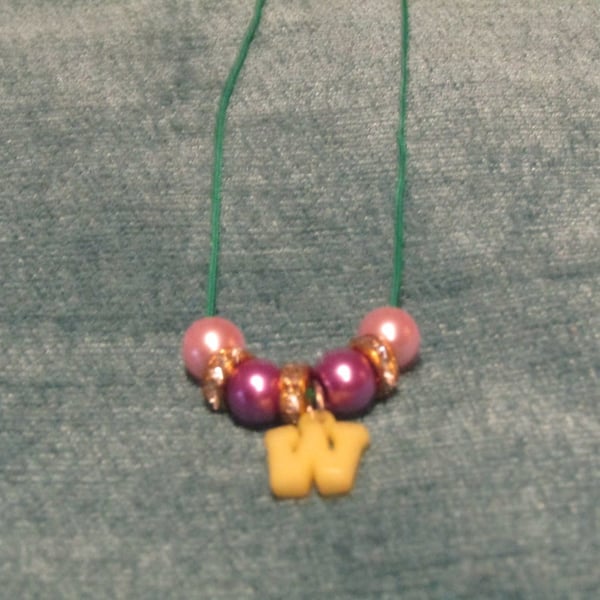 Children's 'W' Initial Necklace