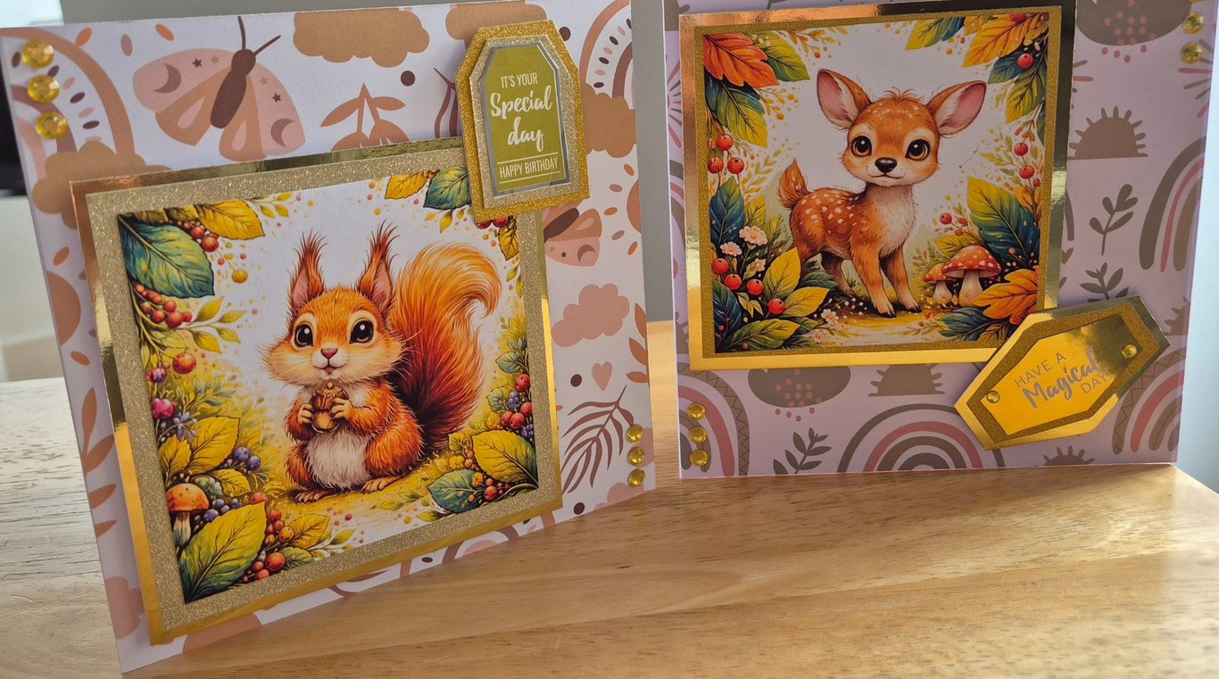 Handmade Cute Forest Animals Greeting Card Bundle