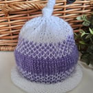 Designer Baby Girl's Knotted Fairisle Rolled Beanie Hat 0-3 months size 