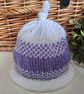 Designer Baby Girl's Knotted Fairisle Rolled Beanie Hat 0-3 months size 