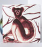 Indri Lemur Design Ceramic Tile Trivet with Cork Backing