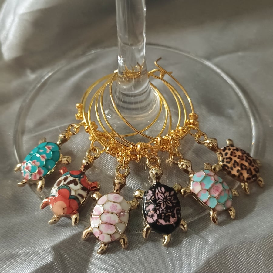 Turtle Wine Glass Charms