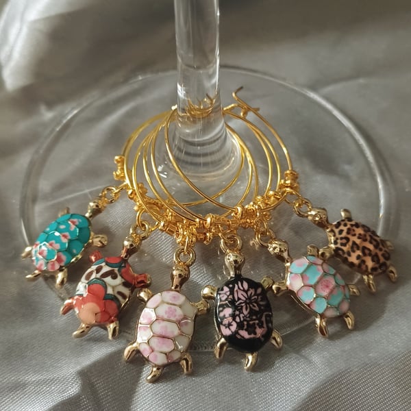 Turtle Wine Glass Charms