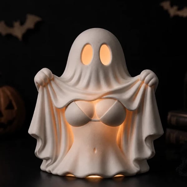 Sexy Ghost Tealight Holder - Halloween Figure Lantern - Spooky Decor