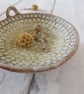 TRINKET DISH hand-built stoneware pottery tealight dish in matt white-green