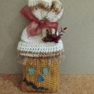 Handmade crochet scarecrow pumpkin autumn decoration