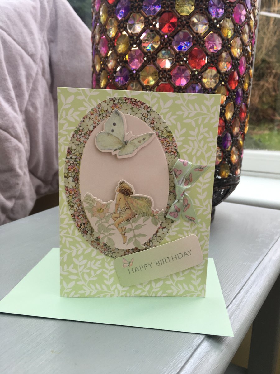 Flower fairy happy birthday card