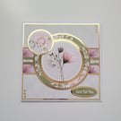 Just for you - Any Occasion Floral Handmade Greetings Card