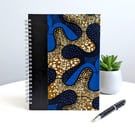 Blue & Gold Abstract Pattern A5 Notebook Journal