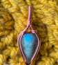 Wire wrapped labradorite pendant, gemstone 