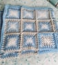 Blue tones patchwork blanket, crochet  - Image 2