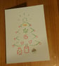 Seconds - Candy Christmas Tree card hand drawn, from handcut stencils - Image 1