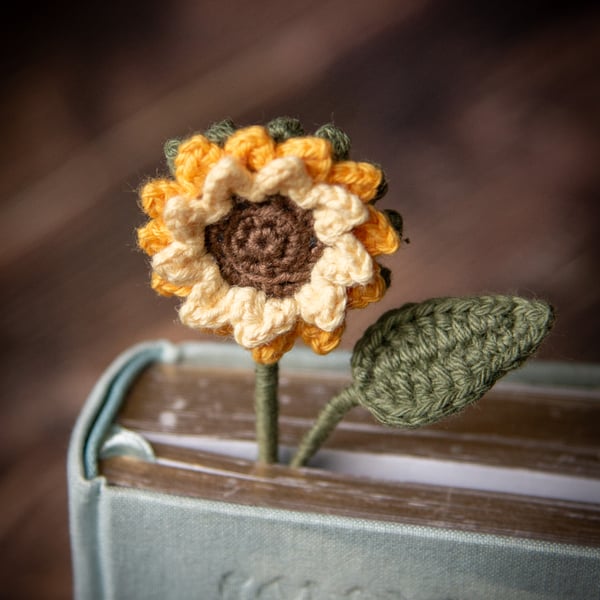Sunflower Crochet Bookmark 