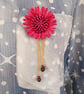 Burgundy Large Flower Convertible Pendant Brooch Garnet Necklace - Image 10