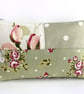 Large Make up Bag with Pastel Roses and Polka Dots - Image 6