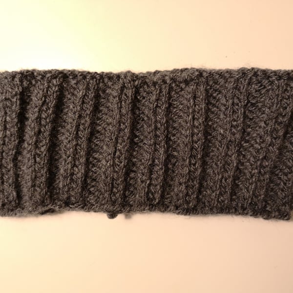 Knitted charcoal ear warmer