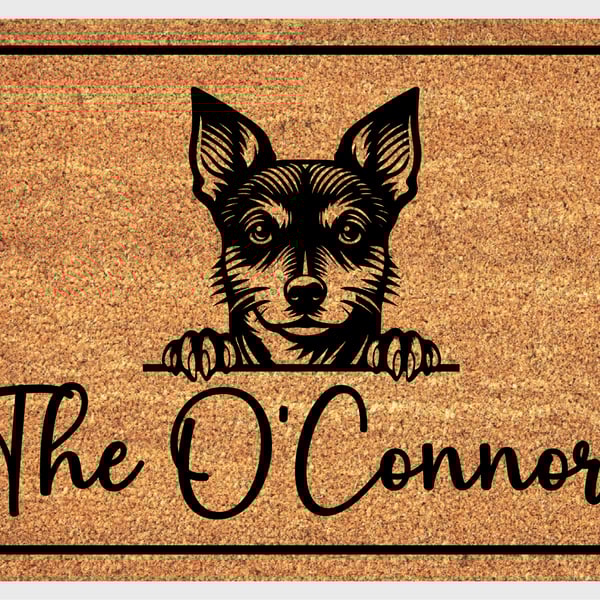 Rat Terrier Door Mat - Personalised Rat Terrier Welcome Mat