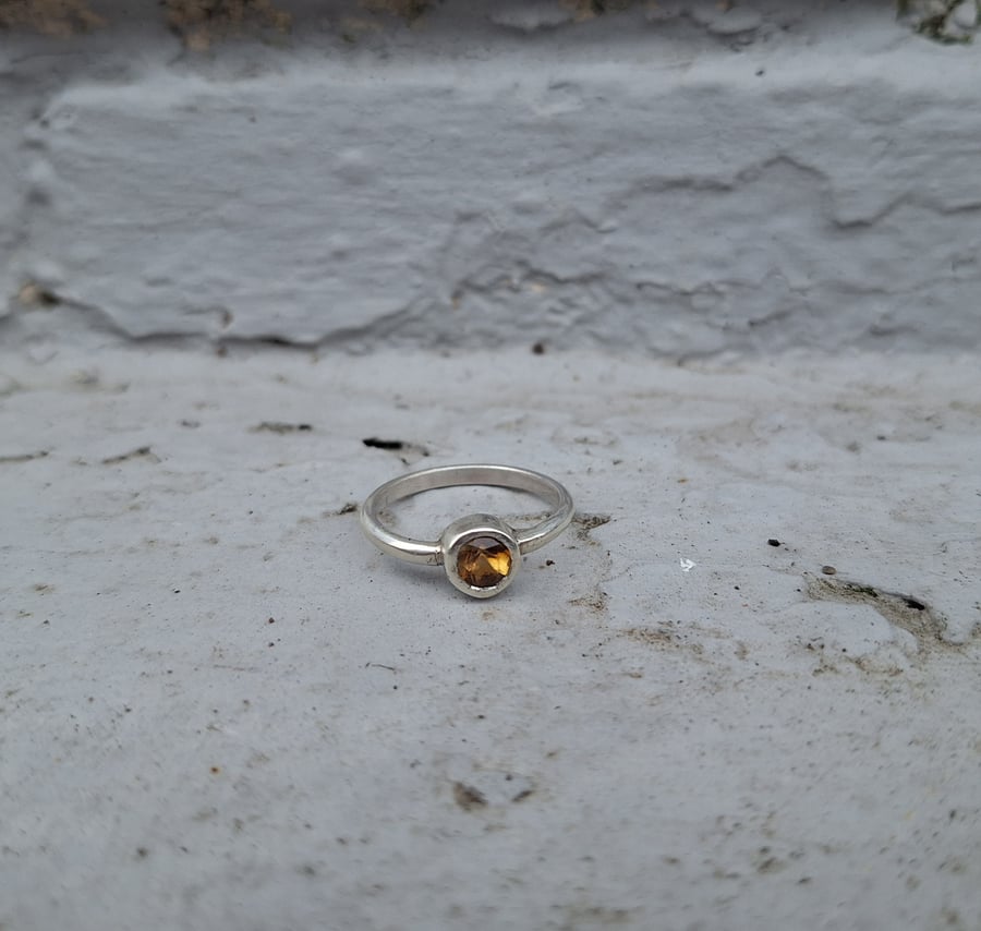 Madeira Citrine Ring in Sterling Silver