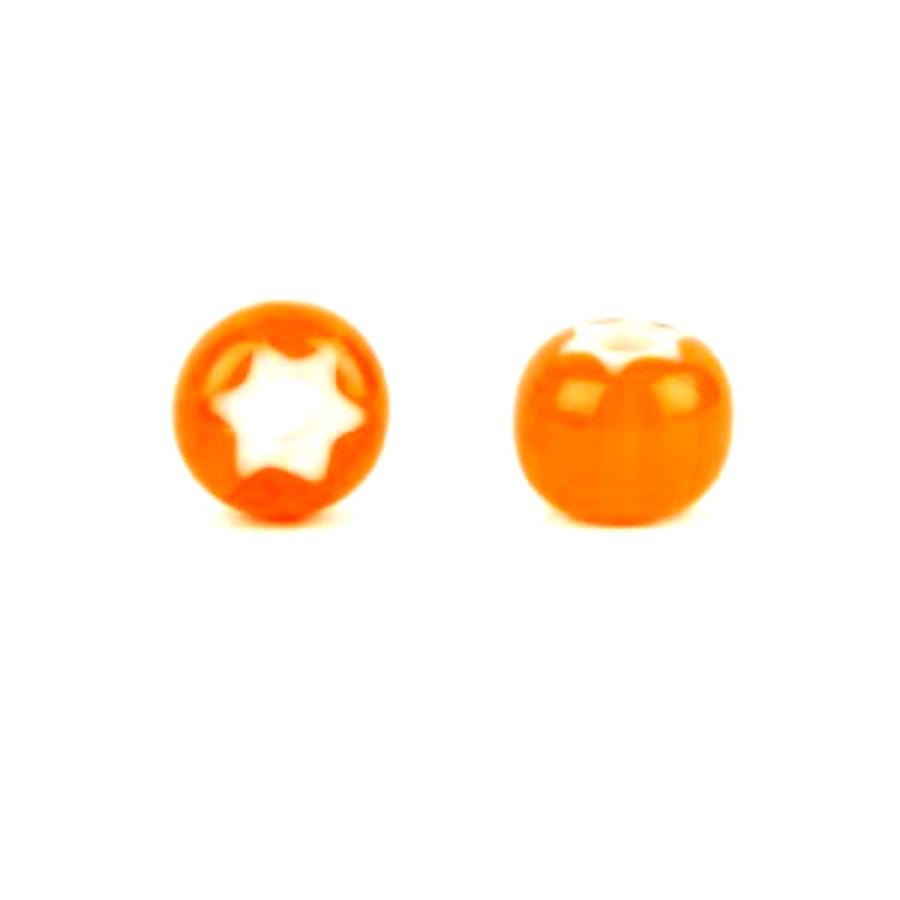 Preciosa Pressed Cornelian Star Orange Beads 6mm
