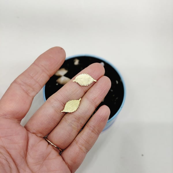 Recycled brass dangle studs