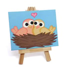 Birds in Love Mini Painting - cute Valentine's gift for bird lovers